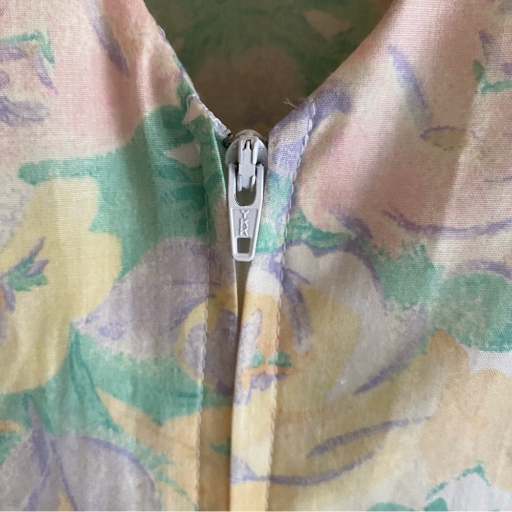Vintage Manhattan Girl XL 80s Floral Drop Waist Back Bow Puff Short Sleeve Retro - Picture 10 of 17